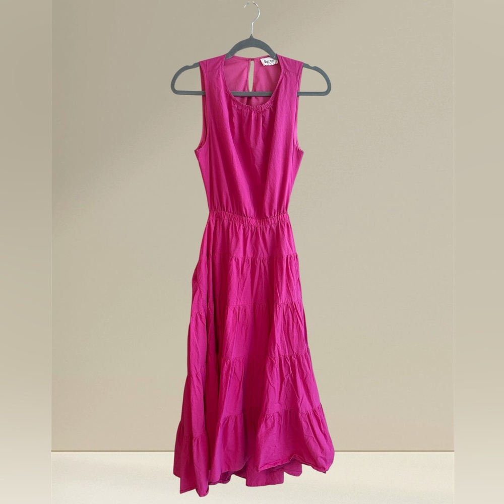 Elegant Pink Sleeveless Maxi Dress with cutout in Back Medium